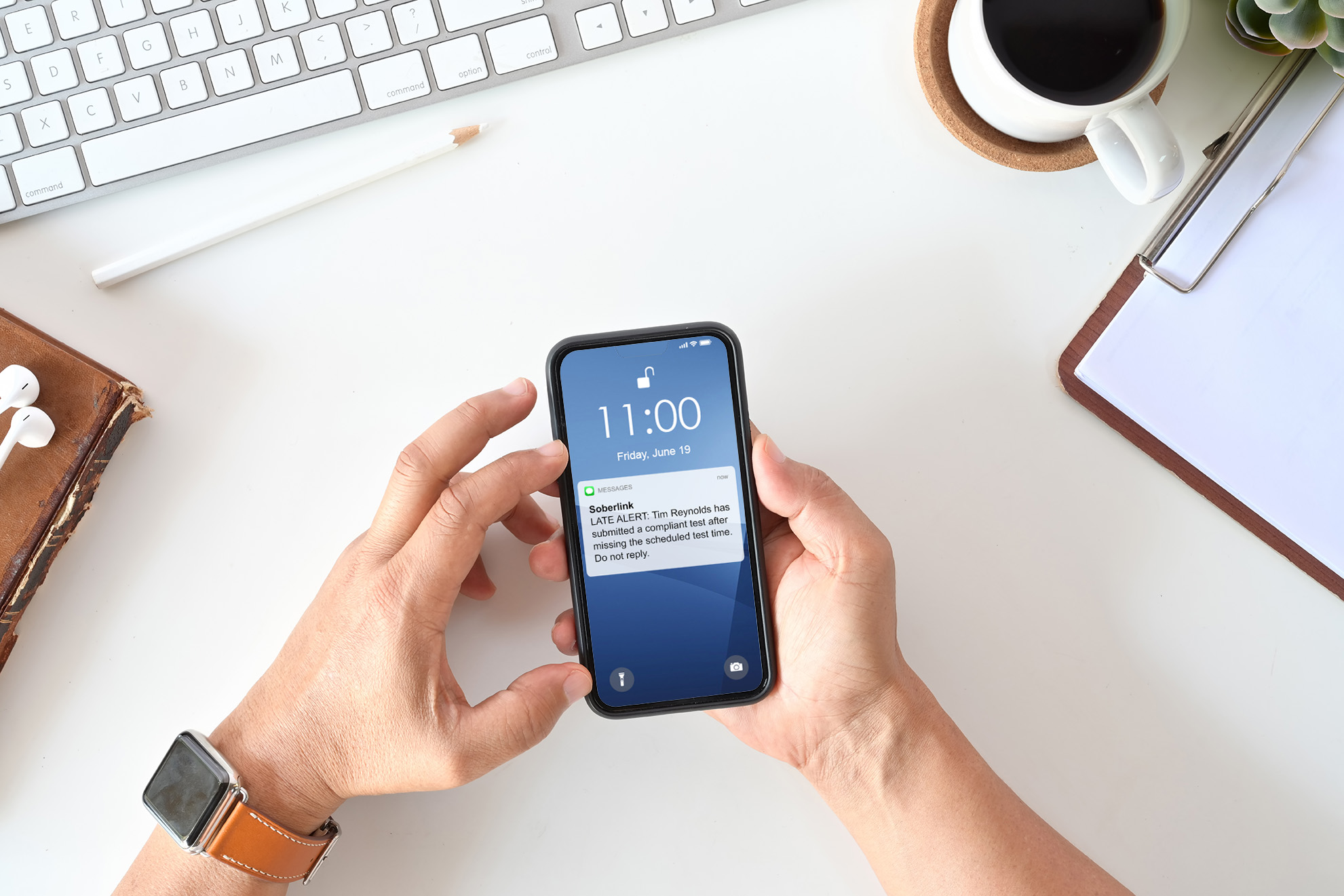 Late alert Soberlink notification