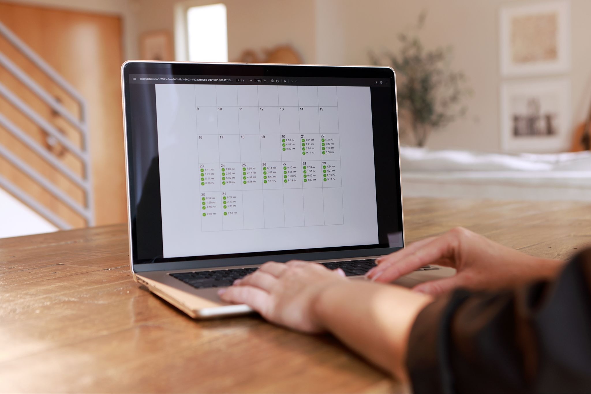 Soberlink advanced reporting on a computer screen.