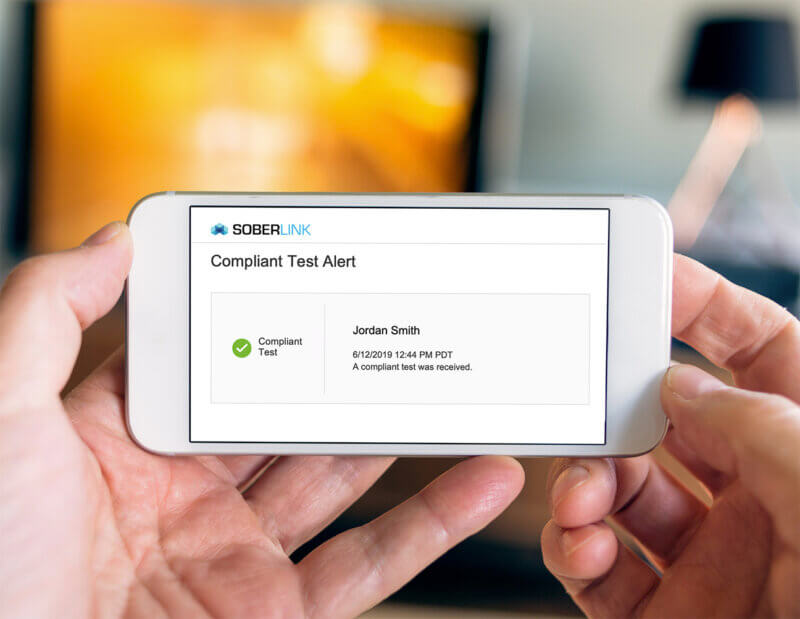 Soberlink compliant test alert