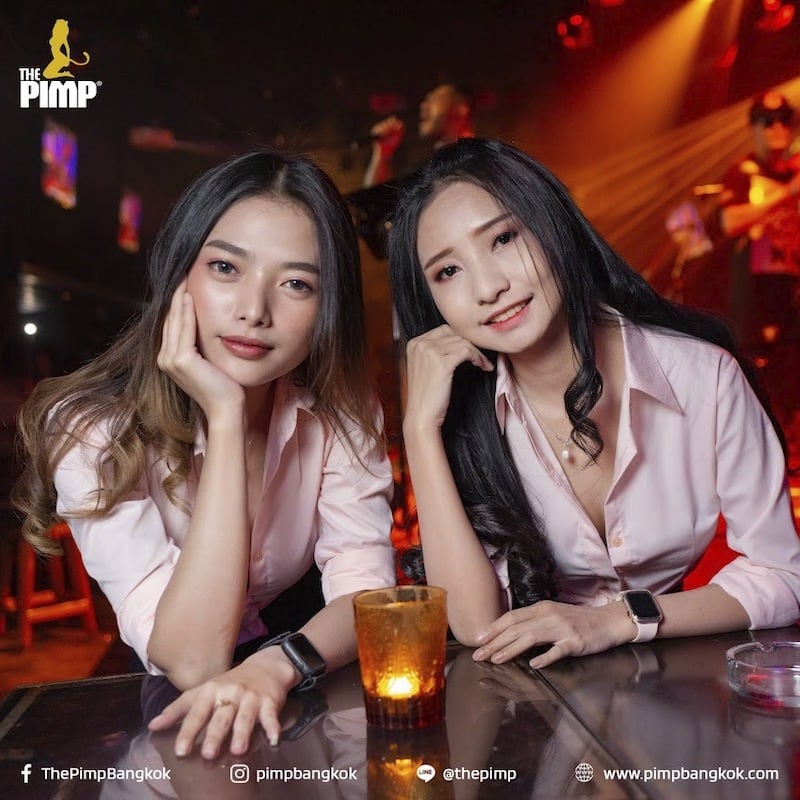 two sexy Thai girls in student clothes at The PIMP Bangkok