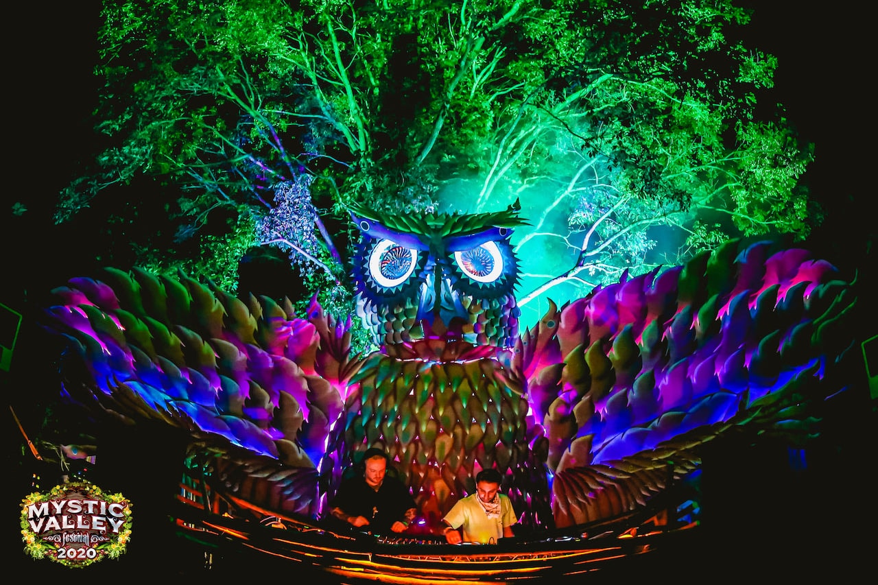 DJs playing on stage at Mystic Valley in Khao Yai in Thailand