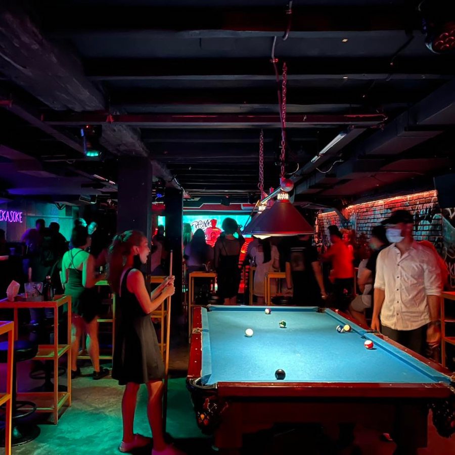 pool table at Penny Black club in Soi Cowboy