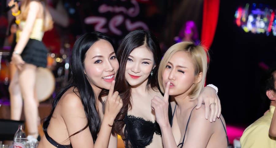 cute Thai girls from a university in Bangkok working at a gentlemen club