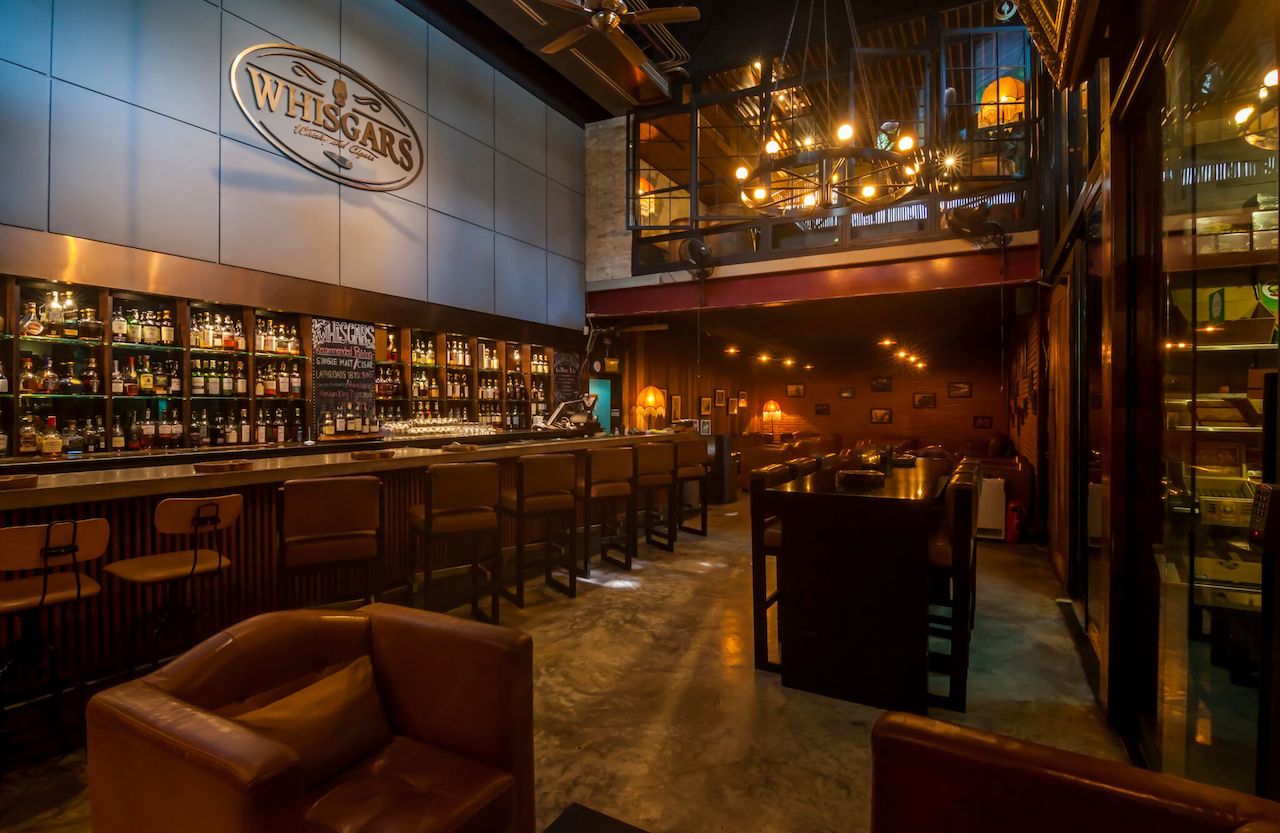 interior of Whisgars cigar bar in Bangkok