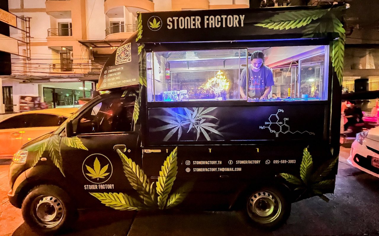 weed truck from Stoner Factory in Sukhumvit soi 11 in Bangkok