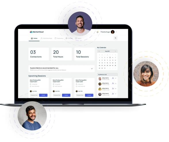 Dashboard of mentorcloud app