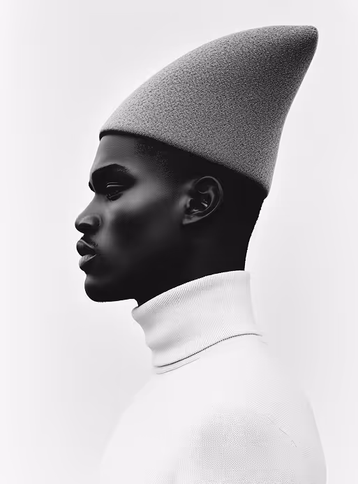 Photographie créée avec l'intelligence artificielle Midjourney d'un homme avec un grand bonnet