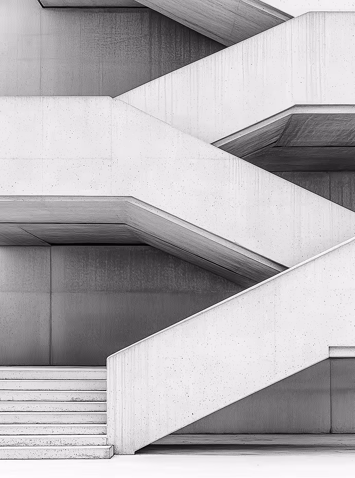 Photographie créée avec l'intelligence artificielle Midjourney d'un escalier