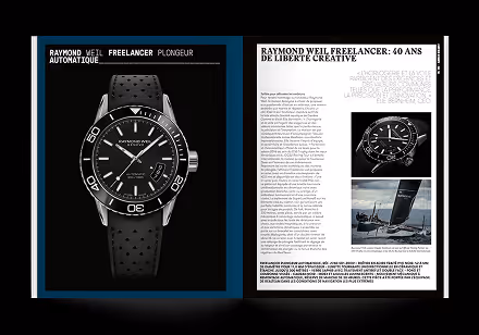 Double page du magazine de haute horlogerie la Revue des montres