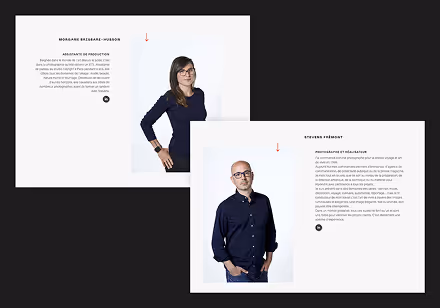 Section à propos du site du photographe Stevens Frémont