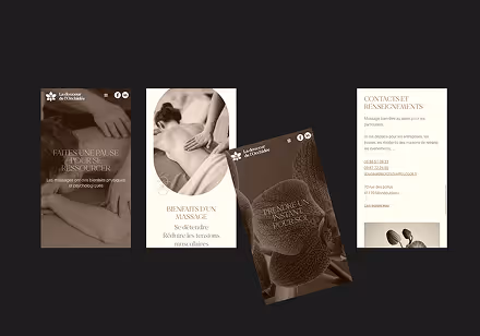 Webdesign de la version mobile portrait du site de massage la Douceur de l'Orchidée