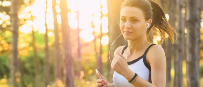 A woman running