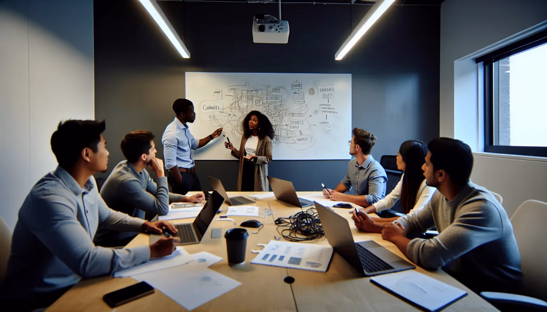 Photo of a team discussing and planning channel incentive program design