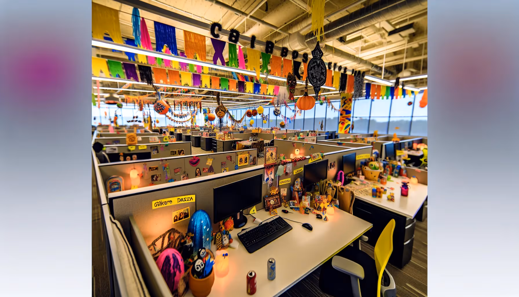 Creative and festive office decorations