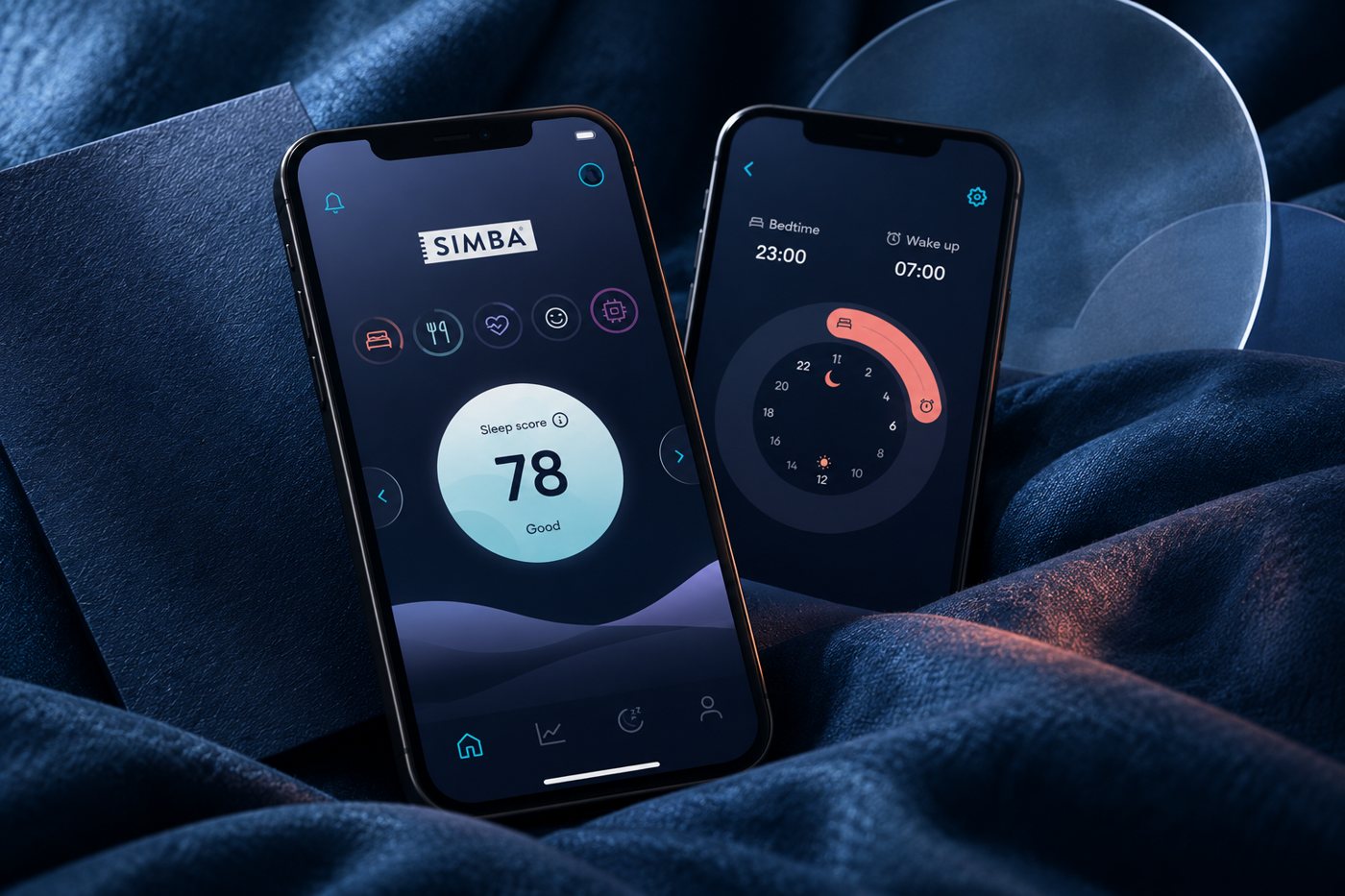 Simba Sleep app: sleep score and wake-up schedule