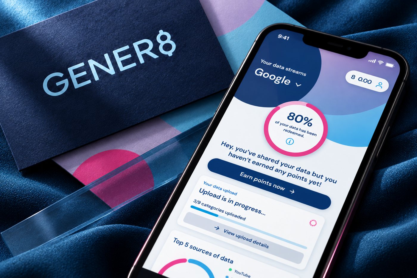 Gener8 app: personal data insights and rewards
