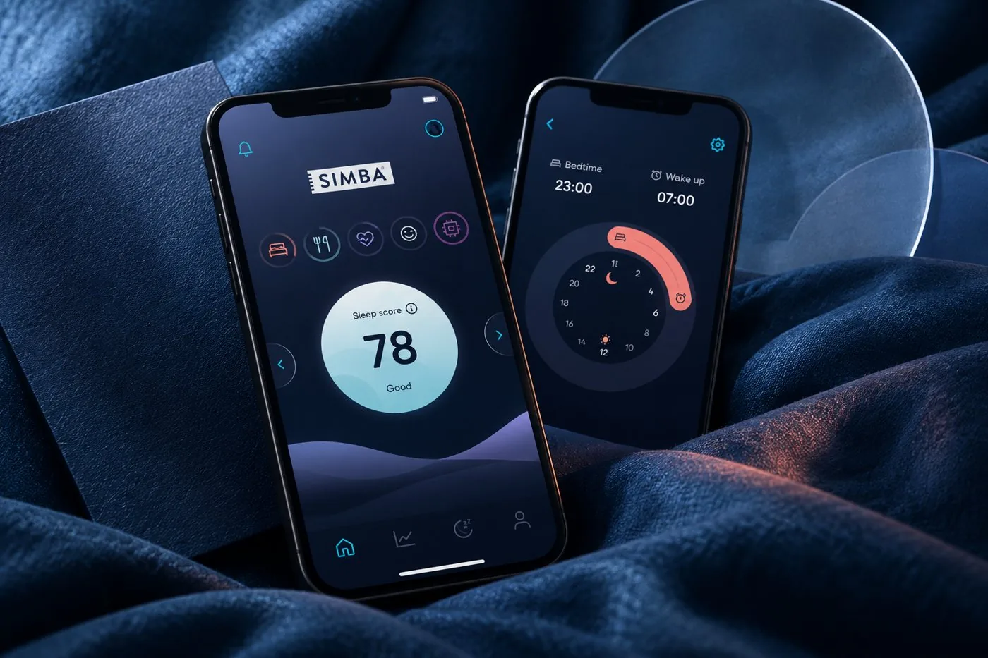 Simba Sleep app: sleep score and wake-up schedule
