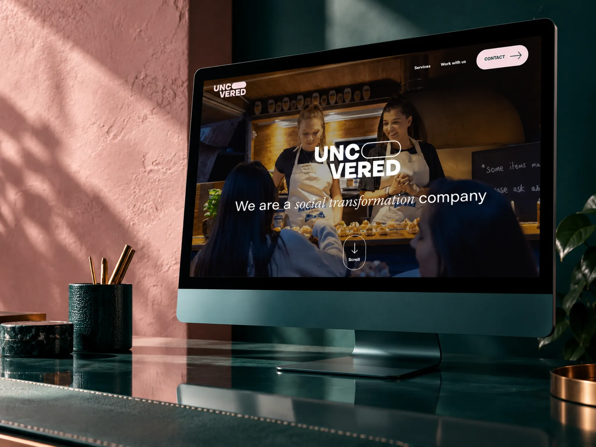 Uncovered website displayed on a desktop monitor