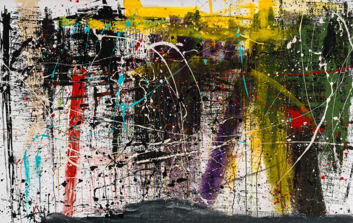 Multicolored circles and lines