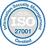 Badge certifiant la conformité au système de gestion de la sécurité de l'information ISO 27001.