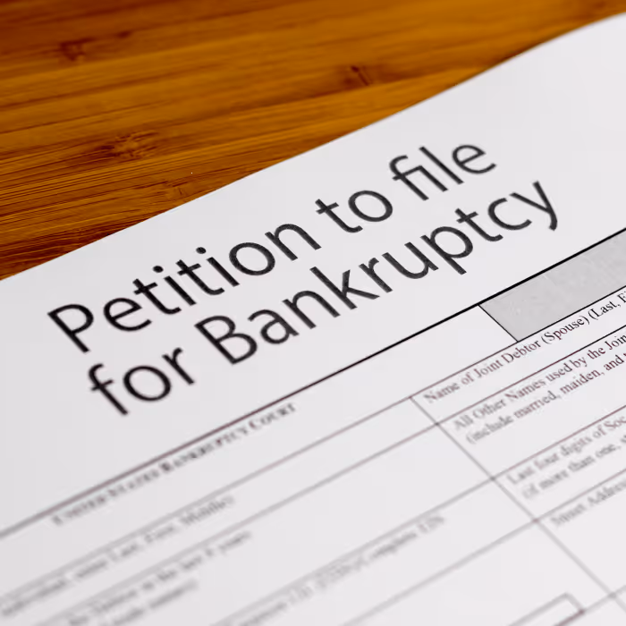 Form with 'Petition for file for Bankruptcy' at the top