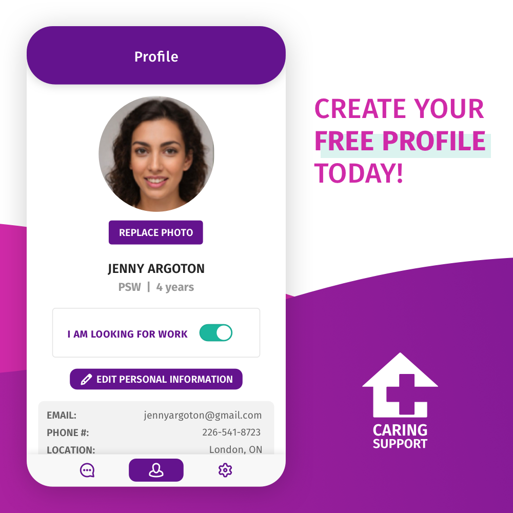 Create your free profile by signing up at Caring Support today.