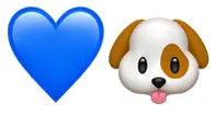 blue heart and dog emoji