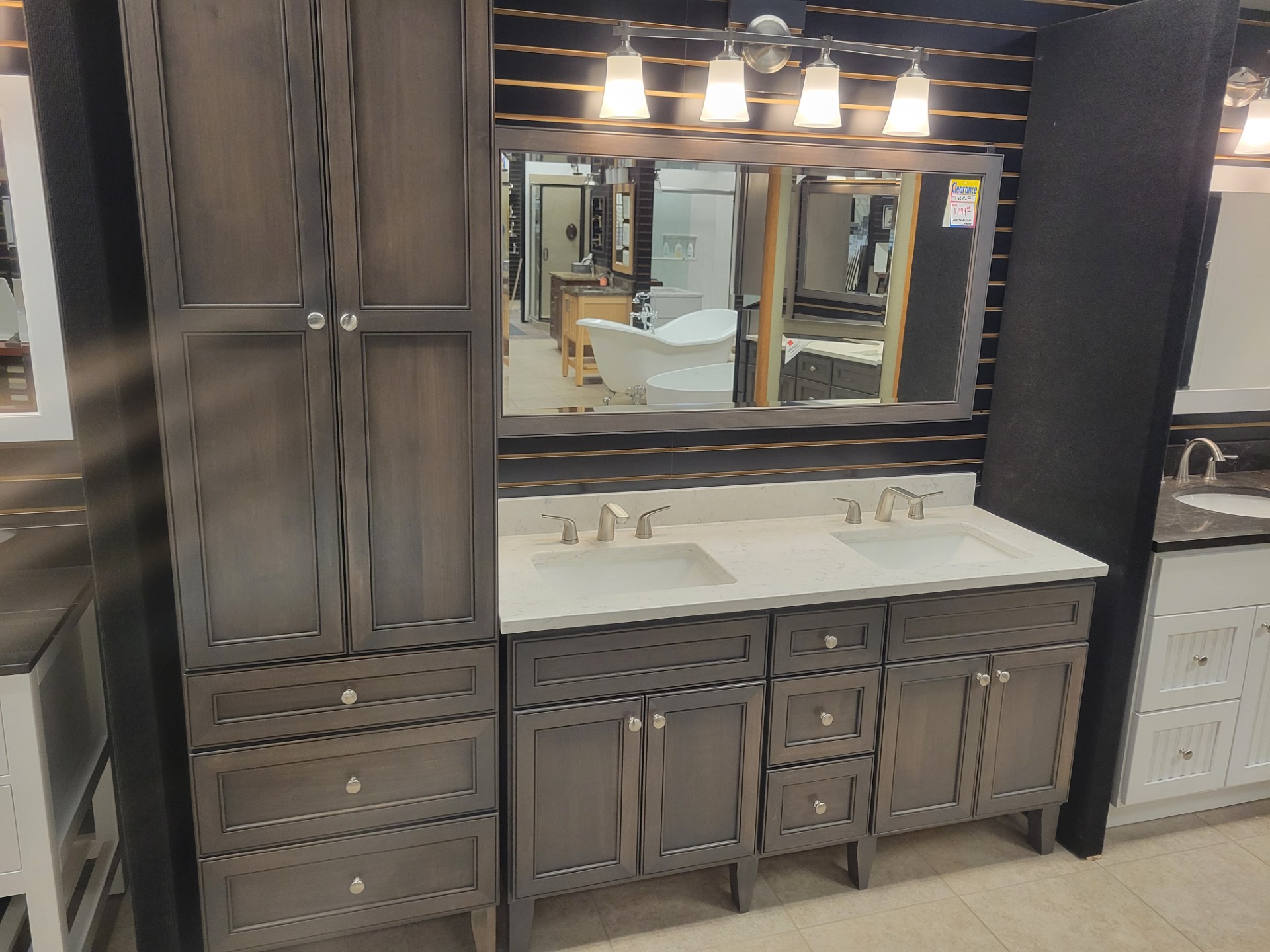 linen quartz top vanity sink base