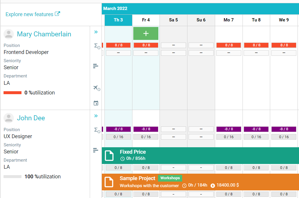 Capacity planning for individual workers in Primetric