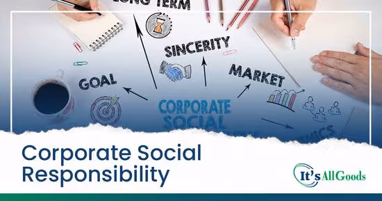 Decorative graphic showing the components of Corporate Social Responsibility.
