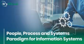 man sitting at computer considering people, process, and systems