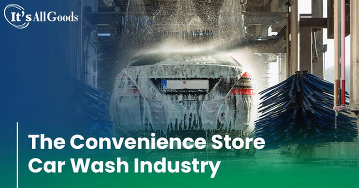 Rear end view of a car going through a car wash.