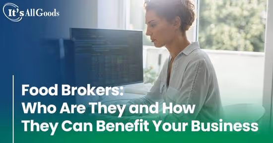 A food broker at work on her computer.