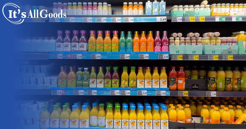 An arrangement of products on a store shelf