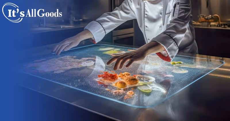 Chef operates in high tech kitchen