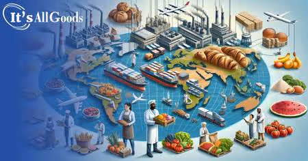 Artistic Depiction of the global food manufacturing machine