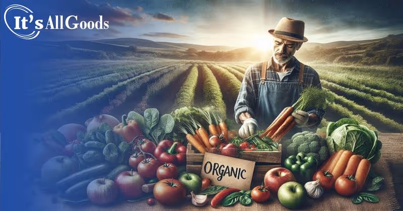 A farmer harvesting organic crops