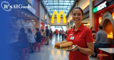Serving up burgers at McDonalds