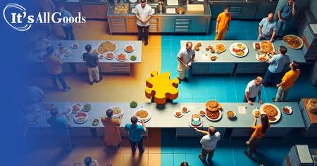 Dining area in a franchise restaurant