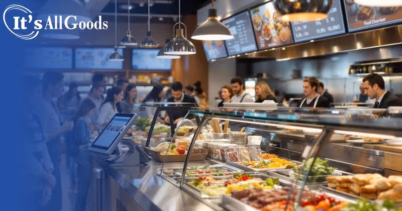 customers stand in line at c-store food service