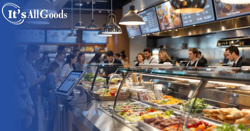 customers stand in line at c-store food service