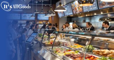 customers stand in line at c-store food service