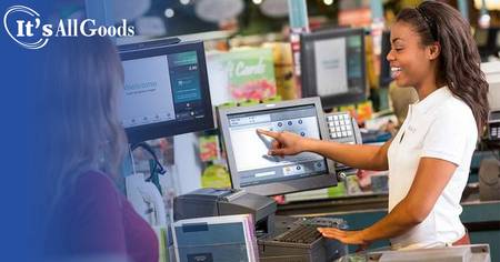 c-store employee checking out a customer
