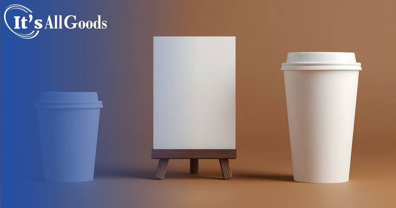 menu centered behind two cups