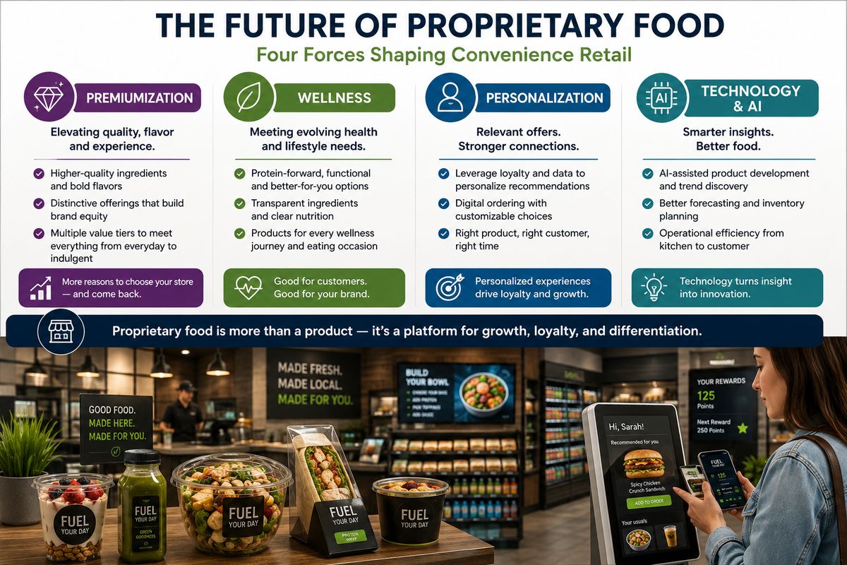 The future of proprietary food Infographic.