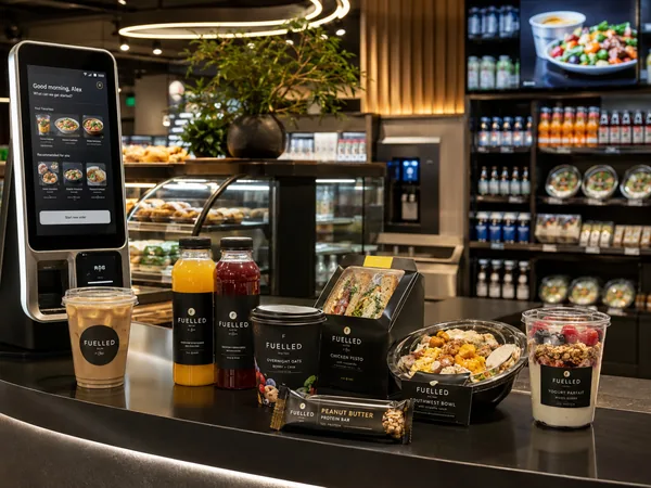 An array of proprietary food products on display.