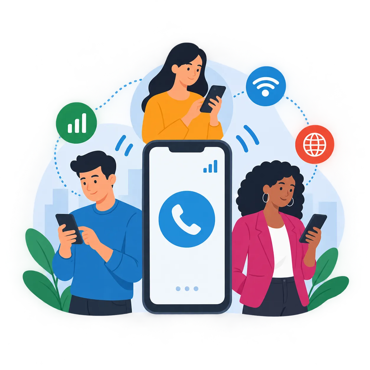 Business mobile phones and SIMs integrated with VoIP phone systems