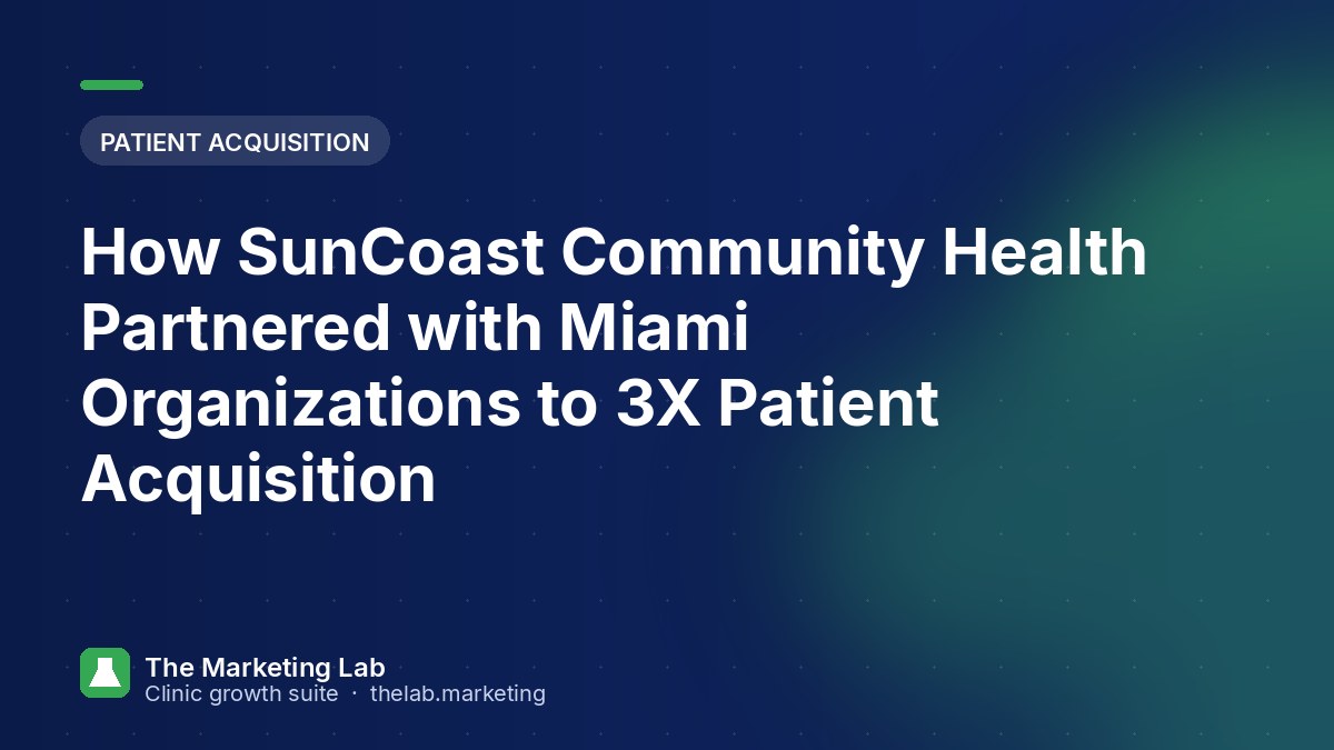 How SunCoast Tripled Patient Acquisition with Miami Partners