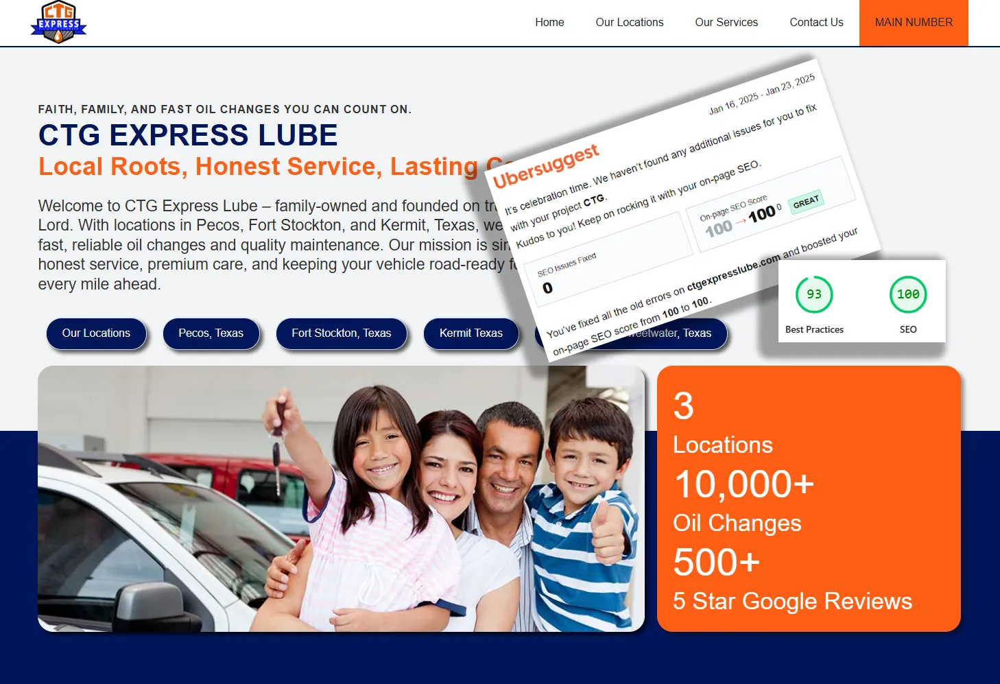 CTG Express Lube Website Design