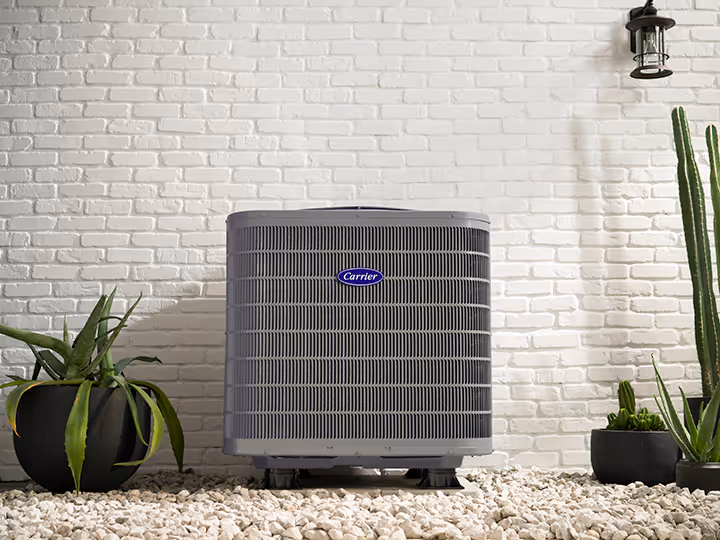 Carrier air conditioning unit in desert landscape setting